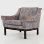 Vintage armchair beech wood textile violet 1960s 7