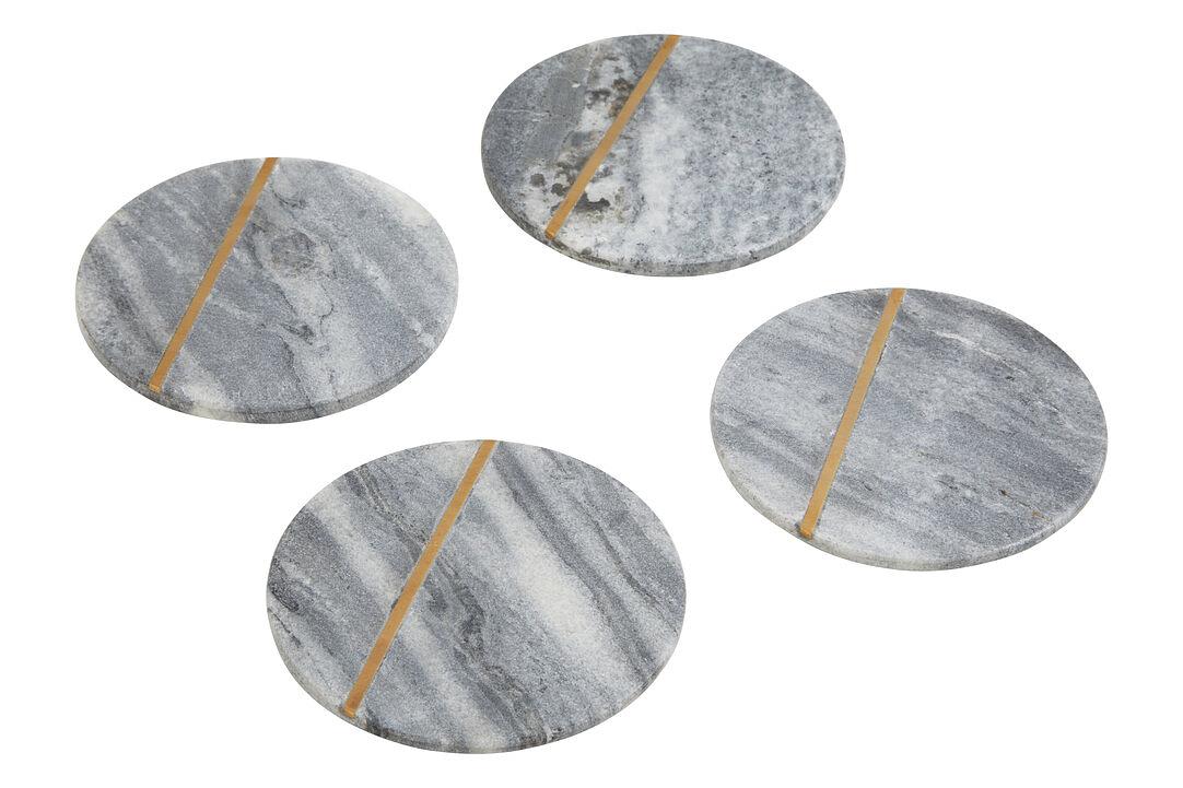 4x Kira Grey Marble Untersetzer
 1