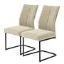 2x cantilever chair fabric beige 0