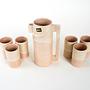 Ceramic pitcher and cup set Beige 1960s 5