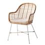 Armchair with seat cushion Rattan Brown 0