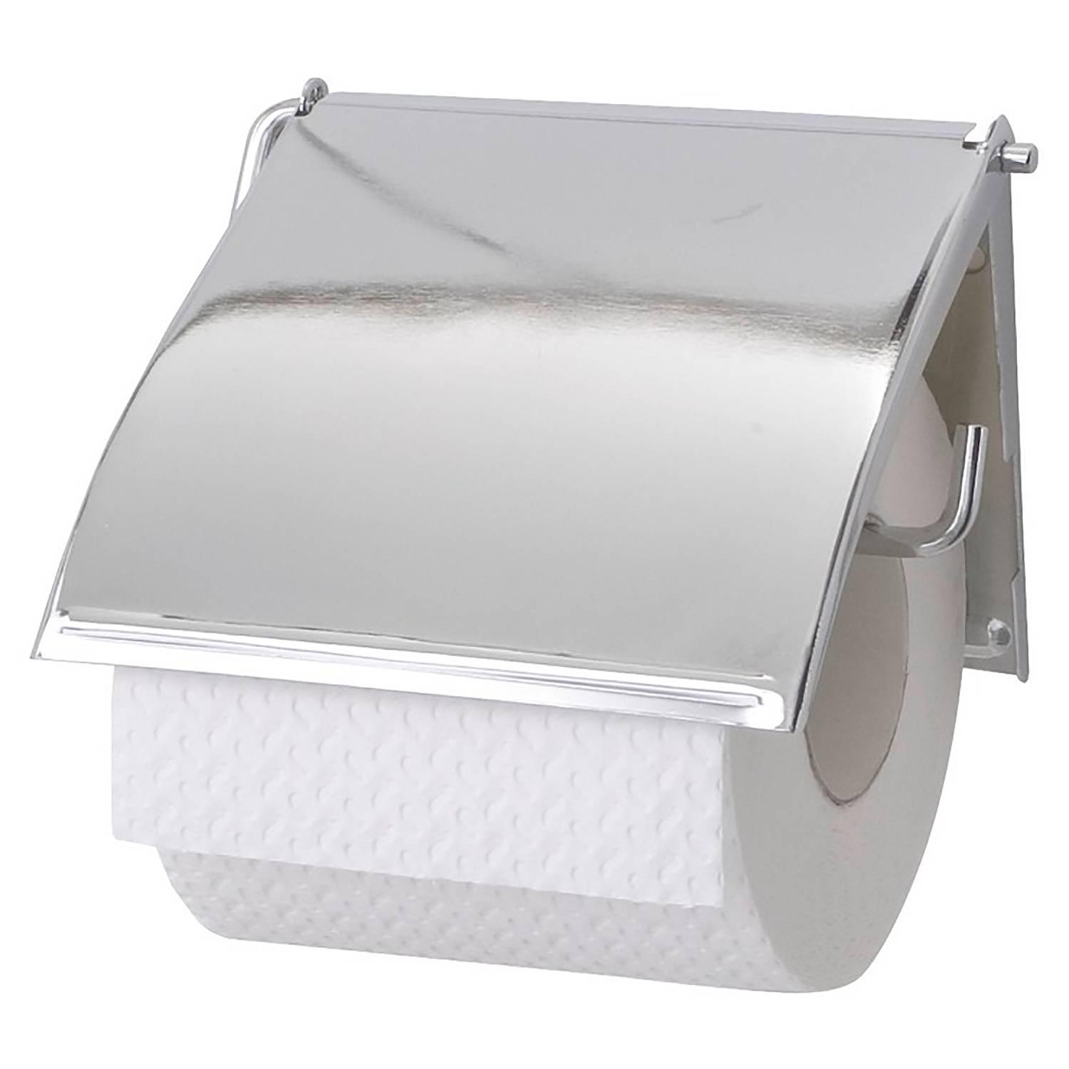 Toilet paper holder cover steel silver 0