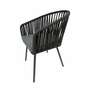 2x Gartenstuhl Metall Textil Schwarz 3