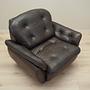 Armchair with casters, leather, brown, 1970s 9