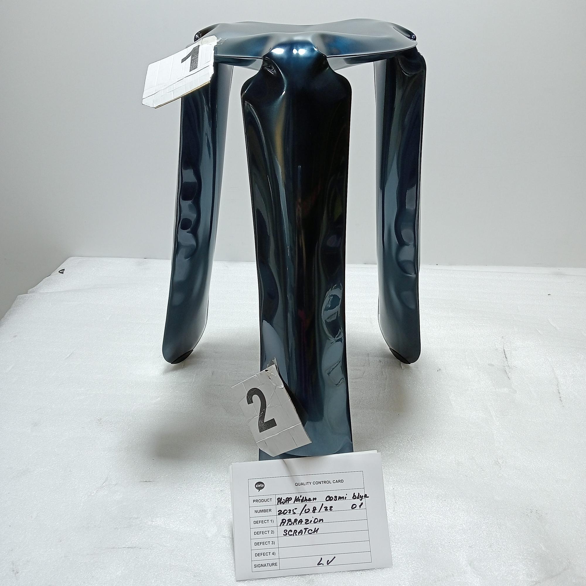 Plopp Kitchen Stool Steel Cosmic Blue Heat 1