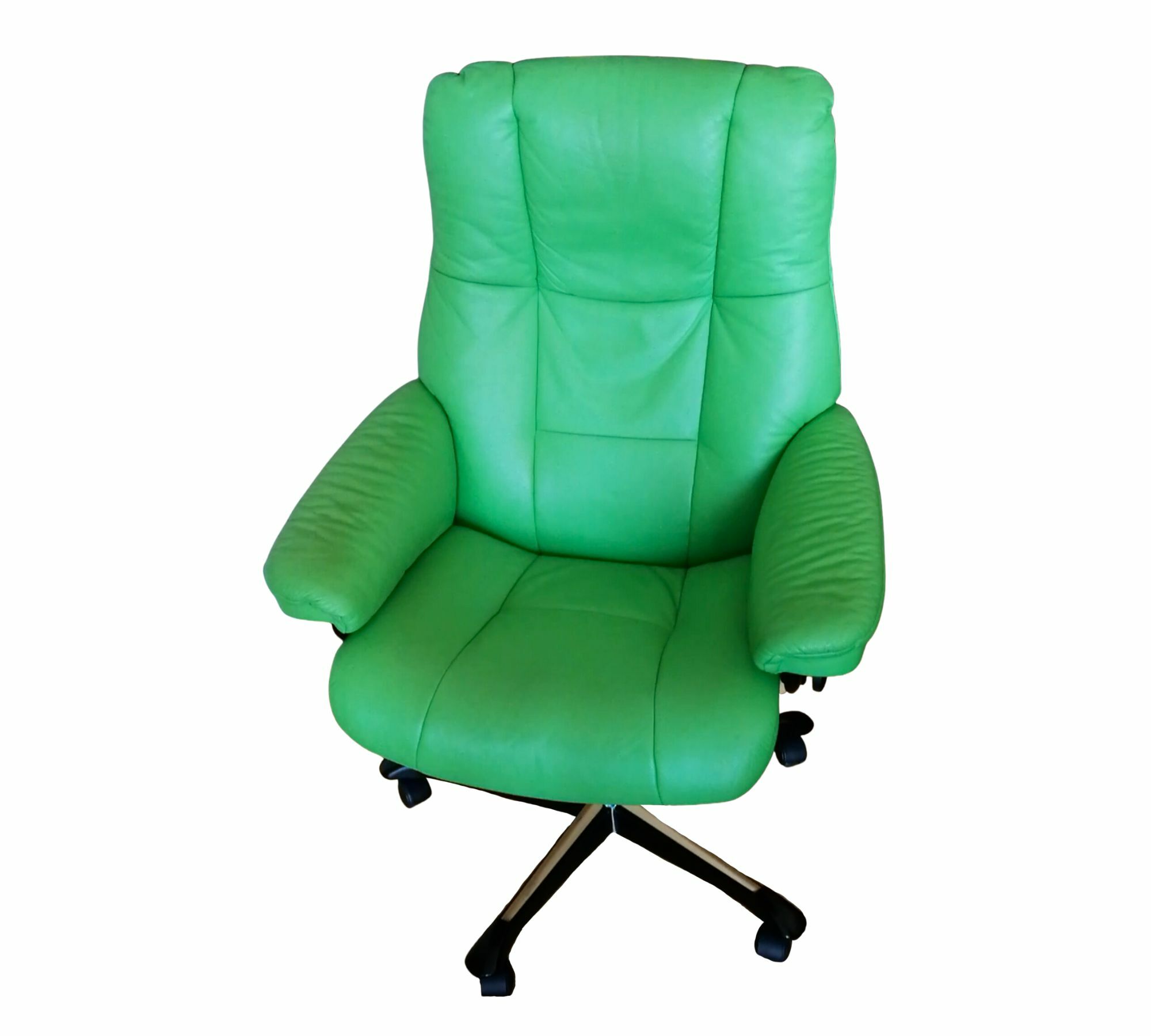 Sessel Leder Holz Grün 0