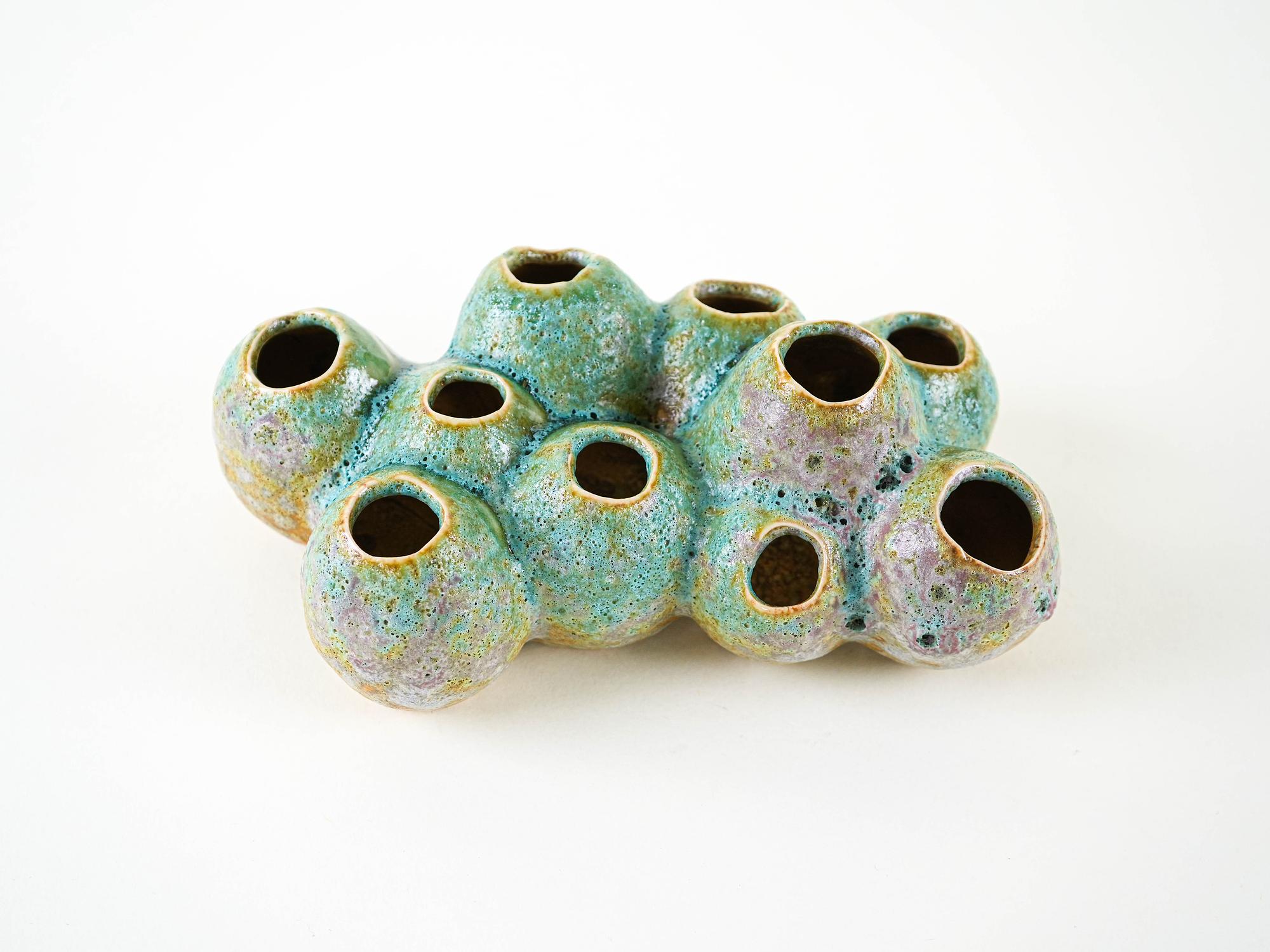 Flower Frog Vase Ceramic 1960s 1