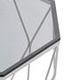 Allure Tempered Glass und Chrome Sechseck Beistelltisch
 2
