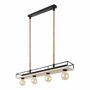 Pendelleuchte Holz Metall Beige Schwarz 2