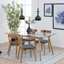 2x Esszimmerstuhl Eiche Massiv, Webstoff Grau 7