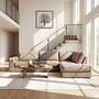 Ecksofa Easton Rechts 3-Sitzer Beige 0