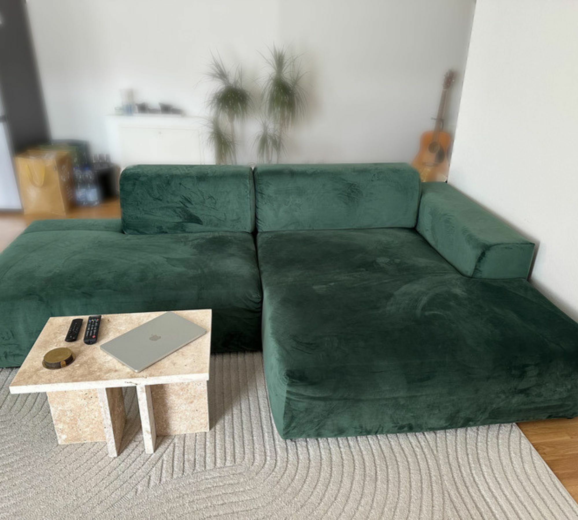 Pyllow Sofa Samt Tannengrün 2
