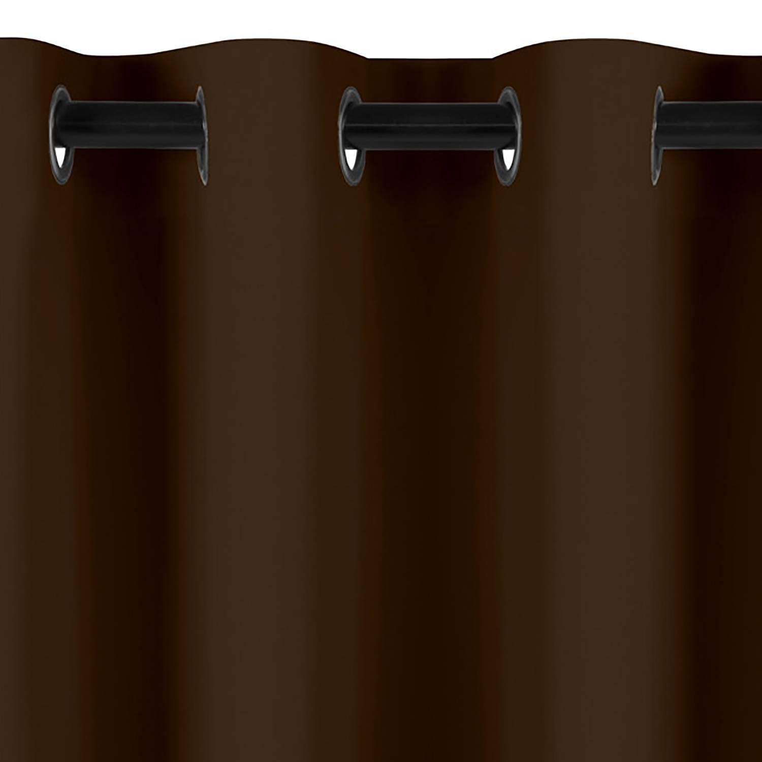 Ösenvorhang Blackout Polyester Braun 140x245cm 2