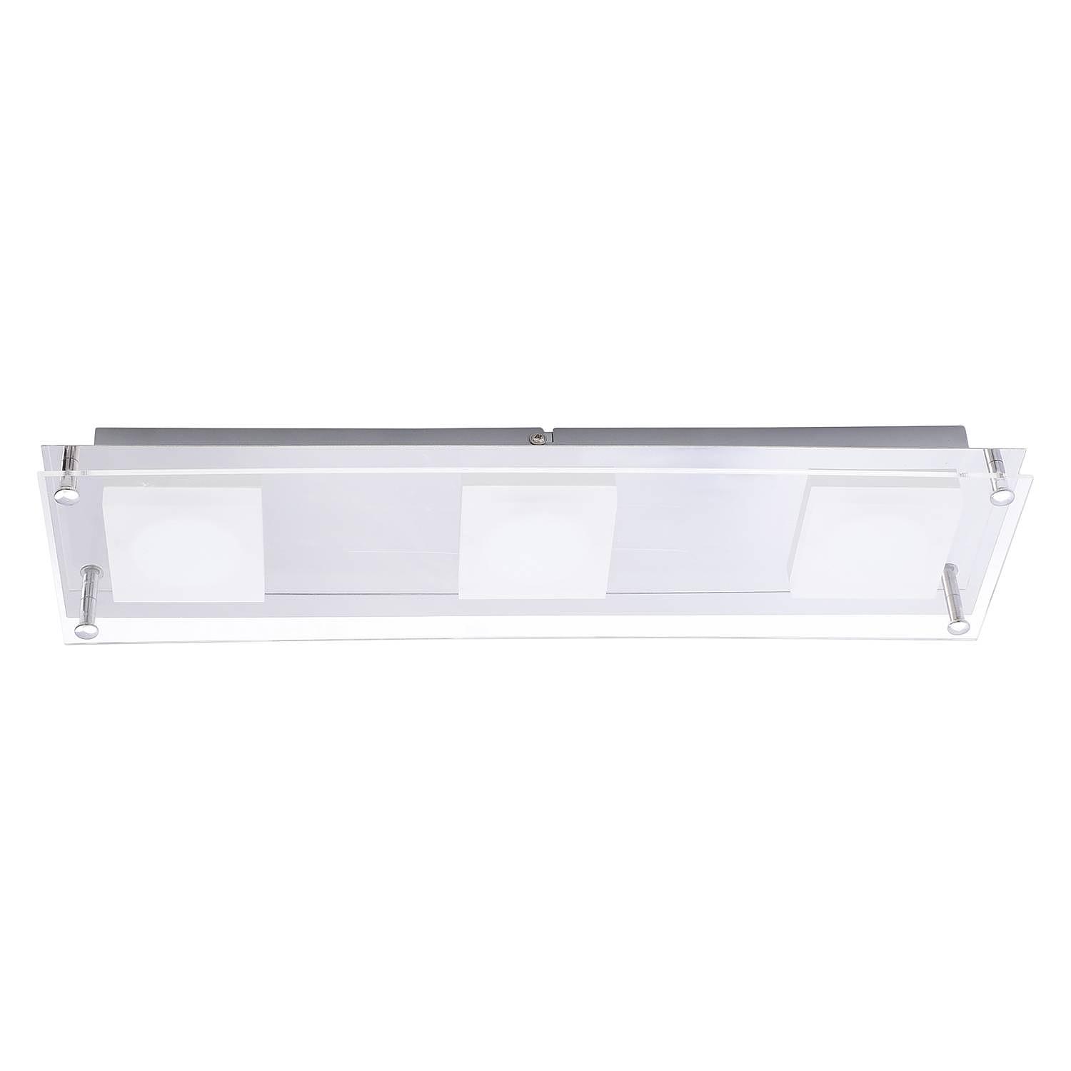 Square Shine II LED Ceiling Light 3-Flame Silver 1
