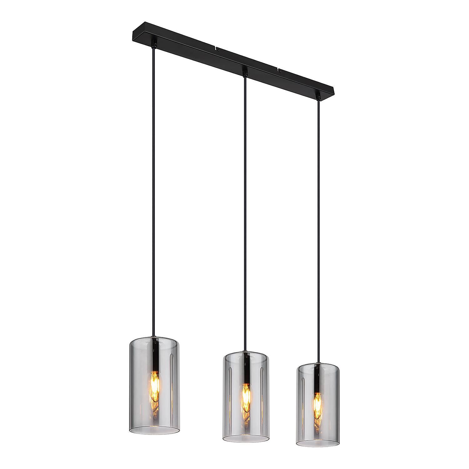 Olly Pendelleuchte Farbglas Eisen 3-flammig 3