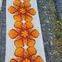 Vintage x2 Läufer Teppiche Wolle Orange 70er Jahre 3
