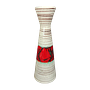Vintage Vase Keramik Weiß Rot 0