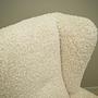 Armchair Textile Wood Cream 1960s 10