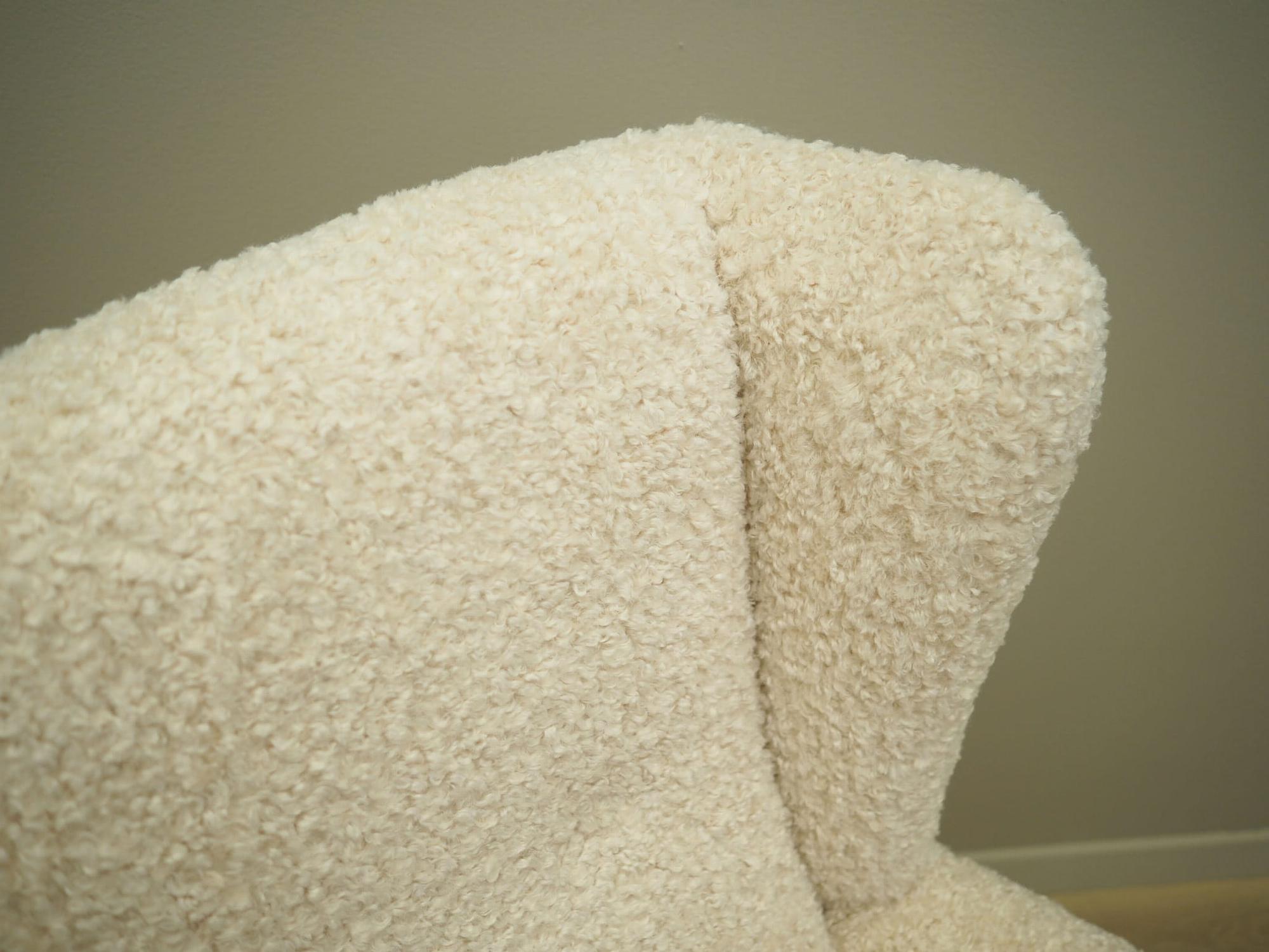 Armchair Textile Wood Cream 1960s 10