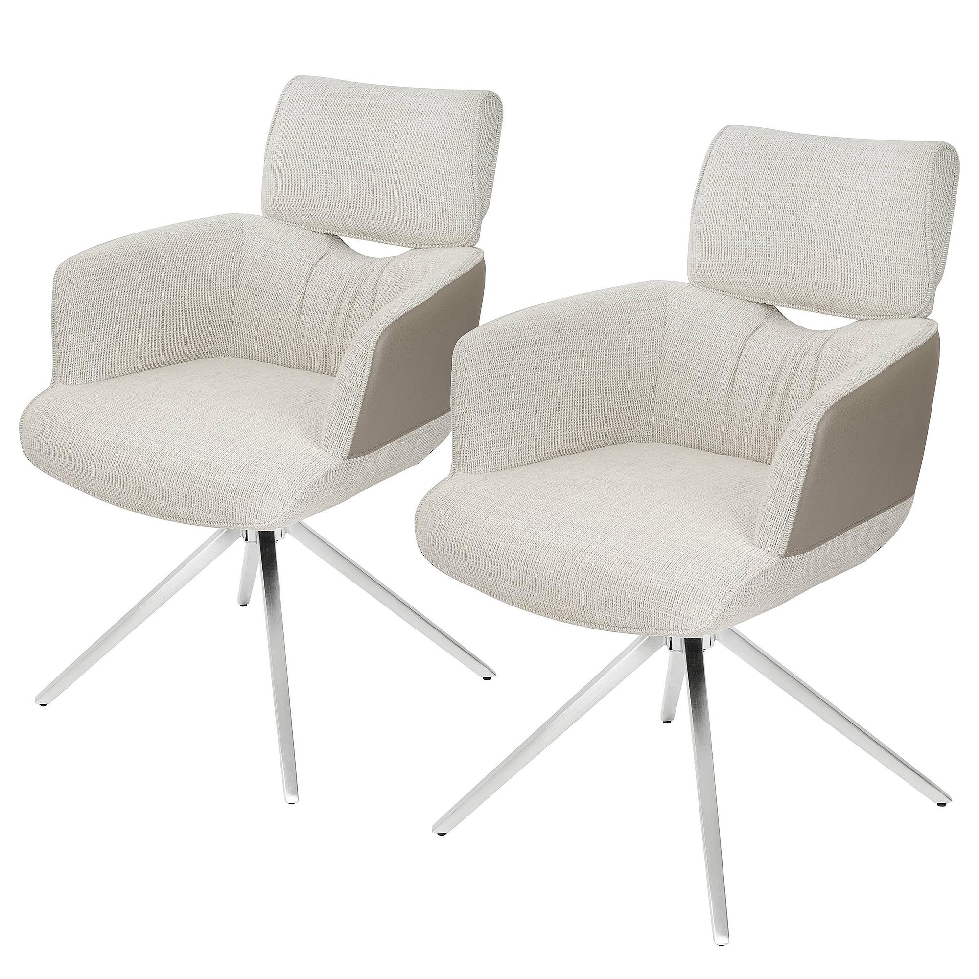 2x Drehbarer Armlehnenstuhl INNIK Beige 0