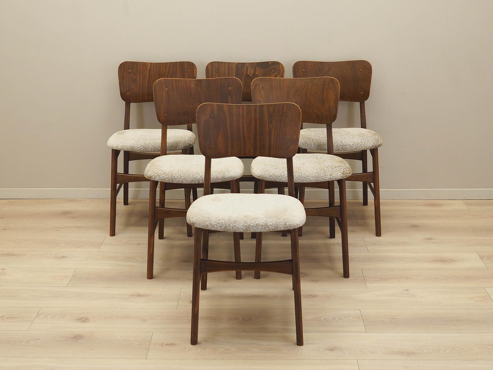 6x Chair Set Brown 1960s 2