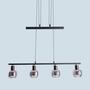 Pendant lamp 4-flame clear glass iron black 3