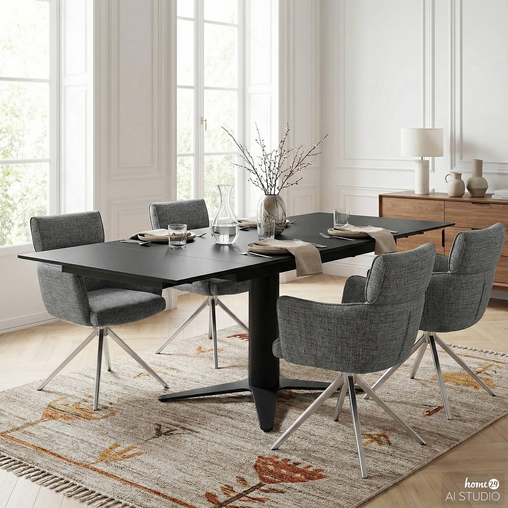 2x Drehbarer Armlehnenstuhl IMMAH Grau 1