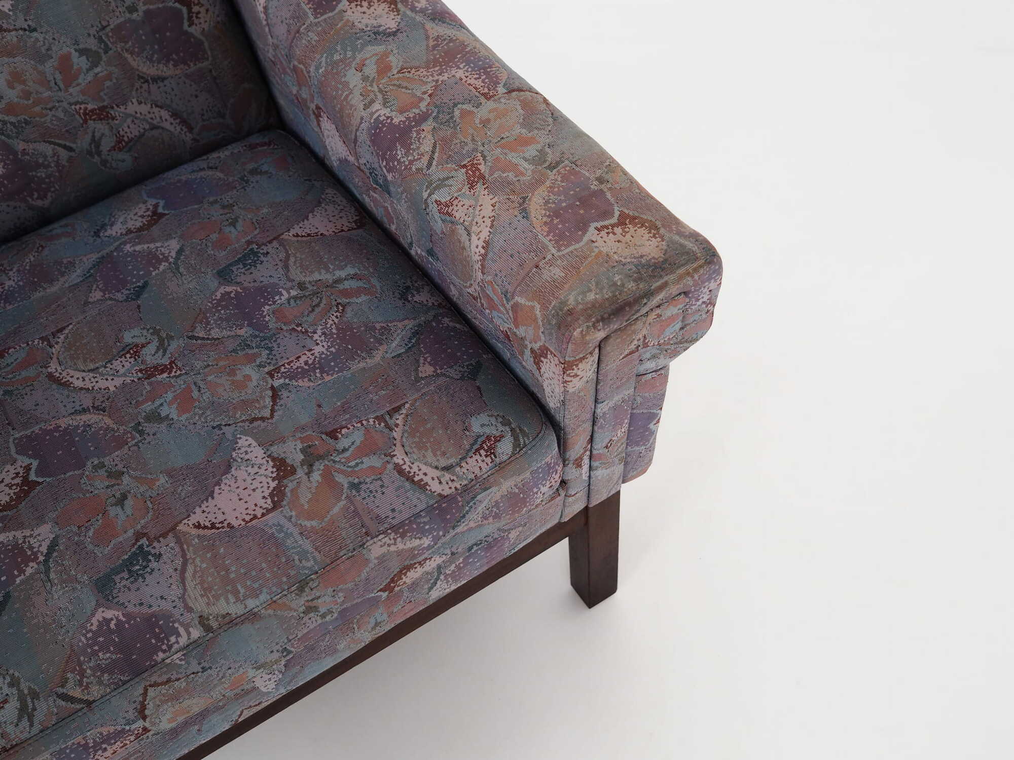 Vintage Sessel Buchenholz Textil Violett 1960er Jahre 9