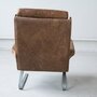 Vintage Reinhold Adolf Sessel & Hocker Leder Stahl Braun 6
