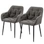 2x Armchair Bouclé Anthracite 0