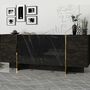 Sideboard Holz Schwarz Marmoroptik 6