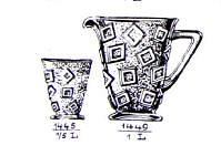 Vintage Art Deco Karaffe Pressglas 1930er Jahre 6