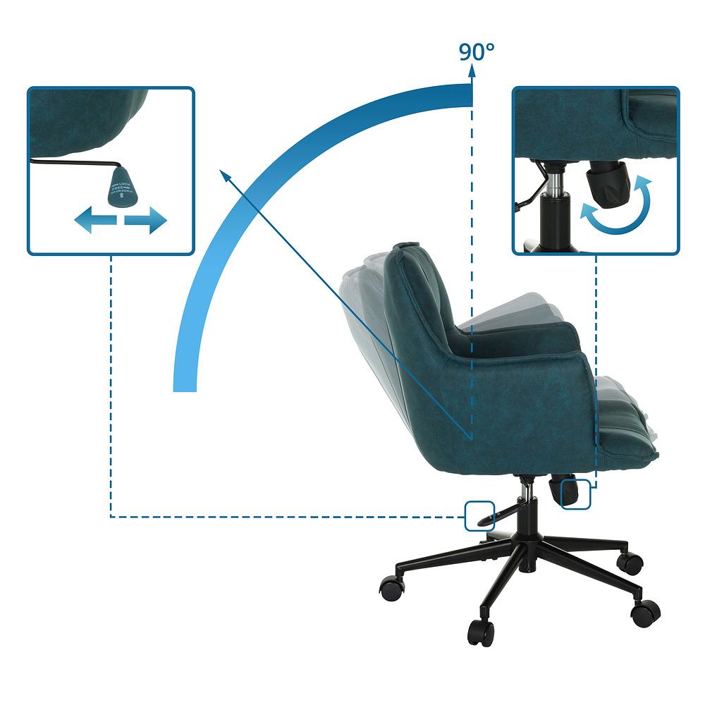 SOLAO LIFE Office Chair Swivel Fabric Dark Blue 1