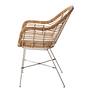 Armchair with seat cushion Rattan Brown 1