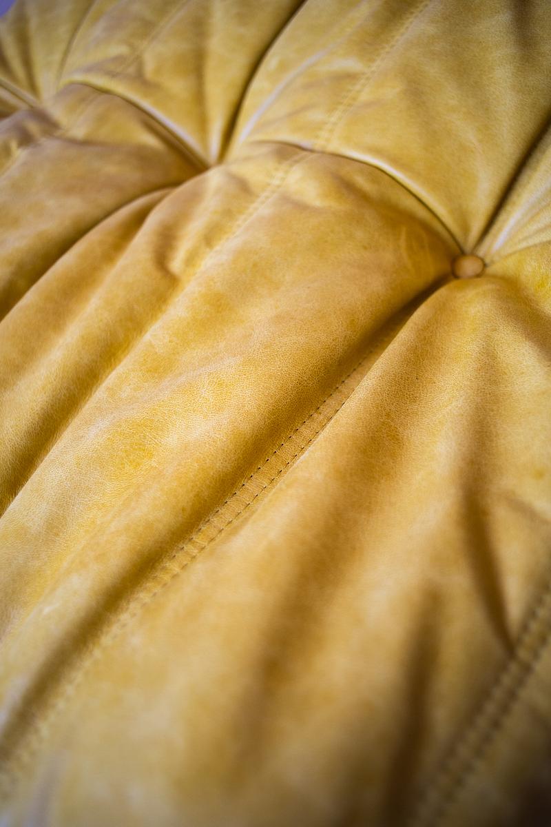 Togo Corner Sofa Pull-Up Leather Yellow 5