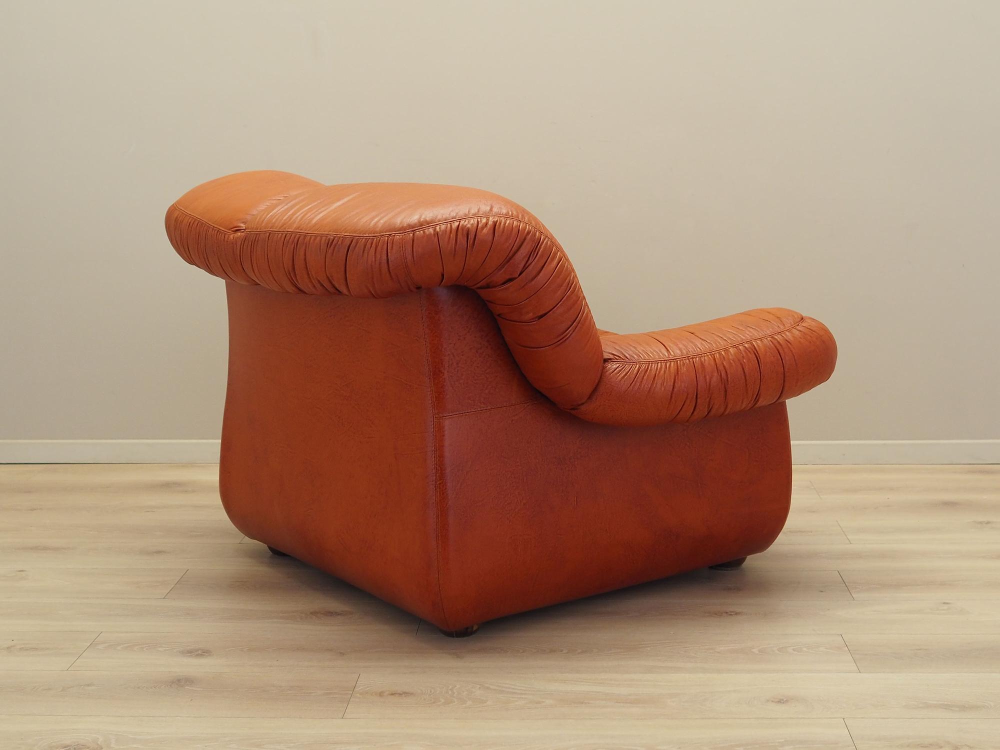 Sessel Leder Braun 1970er Jahre 6