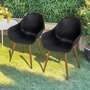 2x Gartenstuhl Metall Kunststoff Schwarz 0