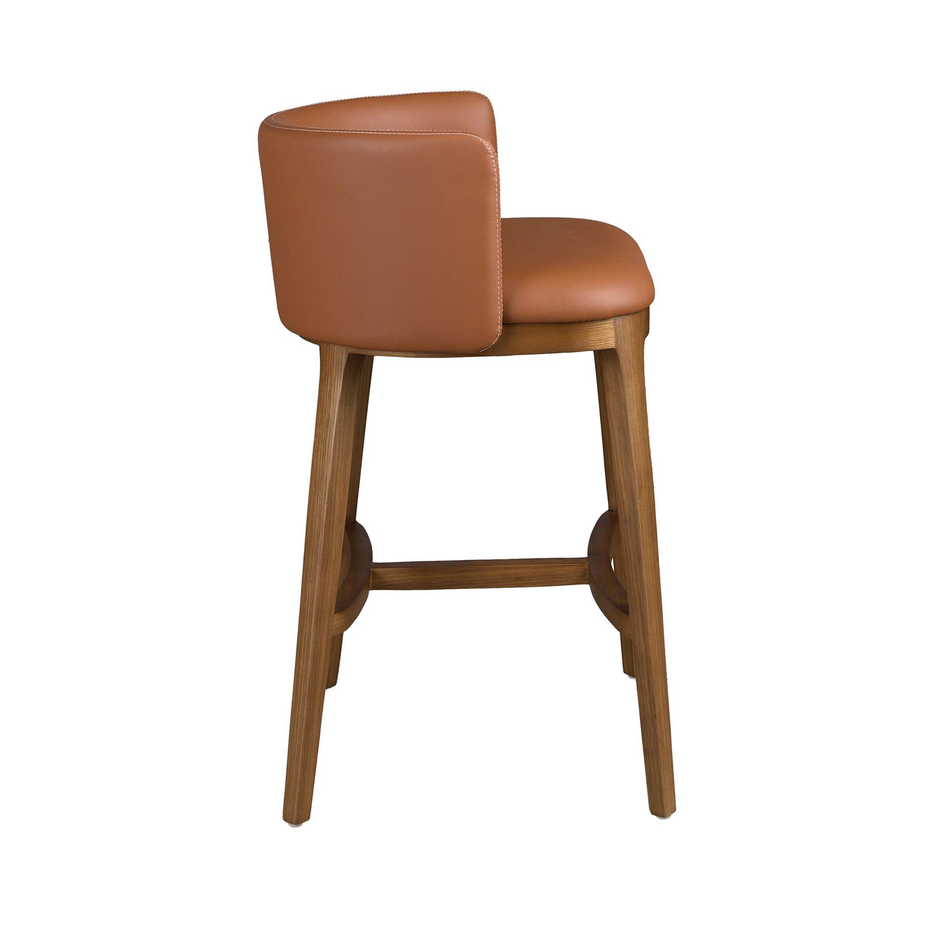 Bar stool faux leather brown 6