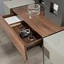 Rectangular console table walnut glass 4