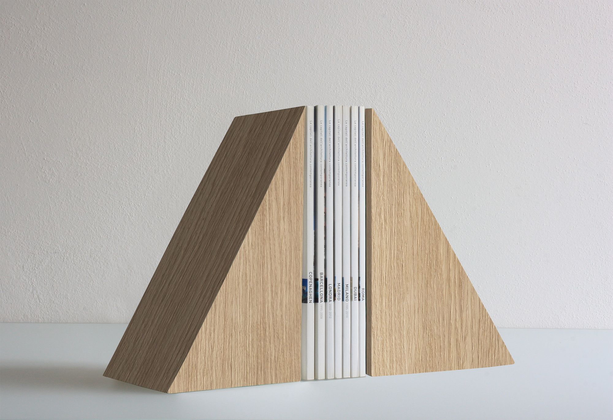 Fermalibri singolo rovere marrone 3