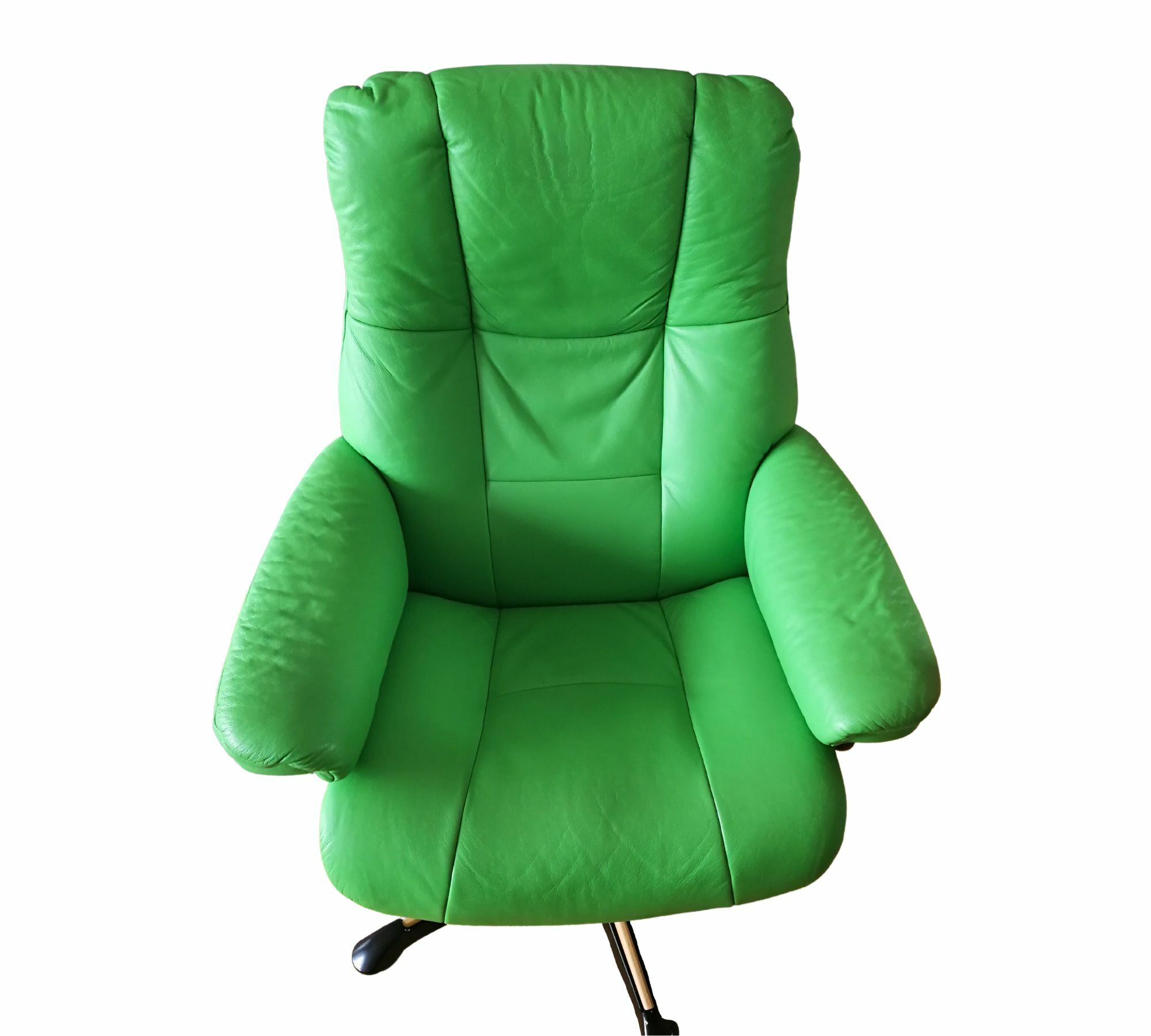 Sessel Leder Holz Grün 1