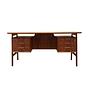 Teak desk wood veneer 1970s  0