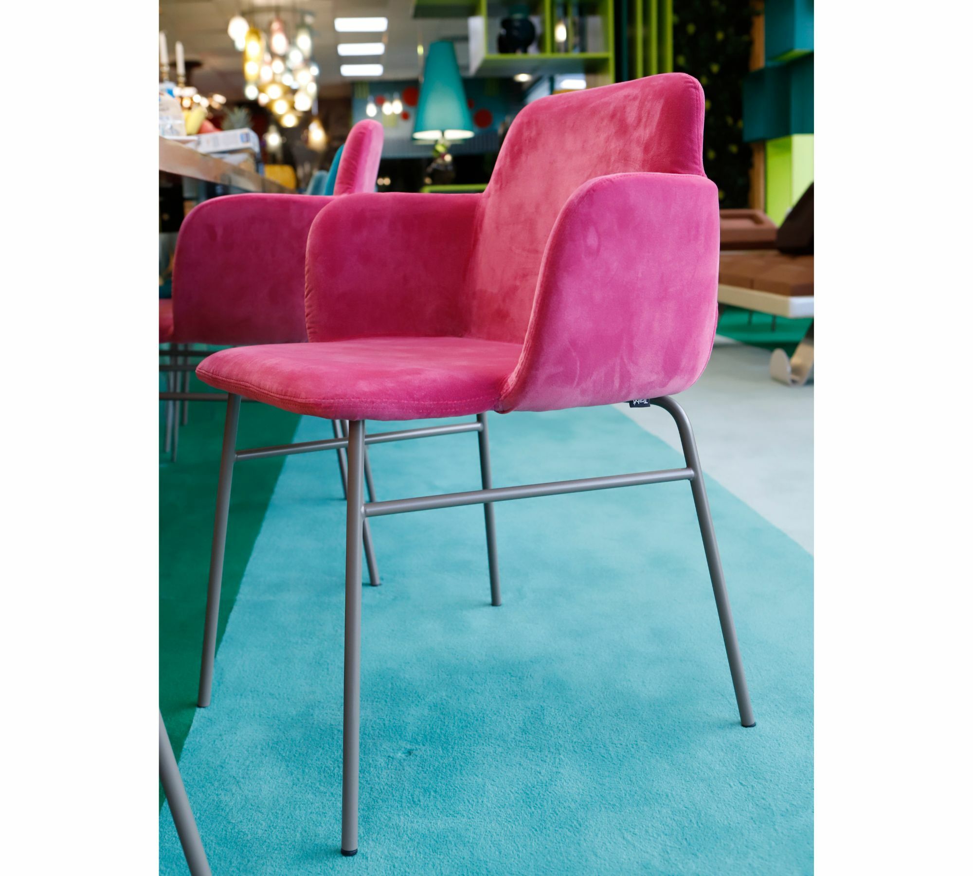 Bardot Armlehnstuhl Samt Metall Pink 2