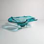 Vintage fruit bowl Murano glass turquoise 1970s 5