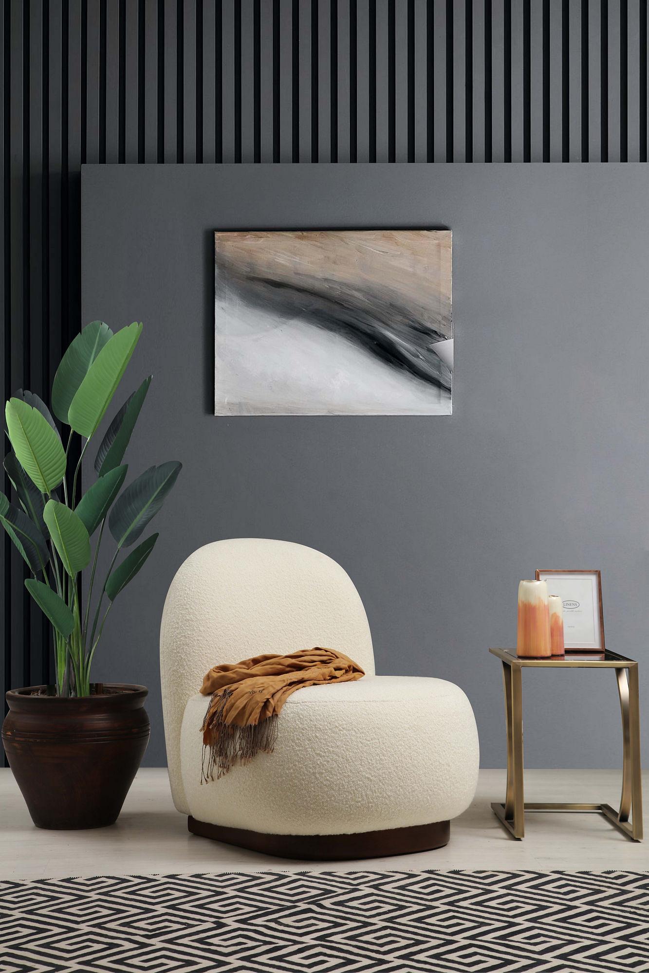 Tina Sessel Bouclé Weiß 1