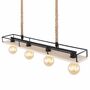 Pendelleuchte Holz Metall Beige Schwarz 3