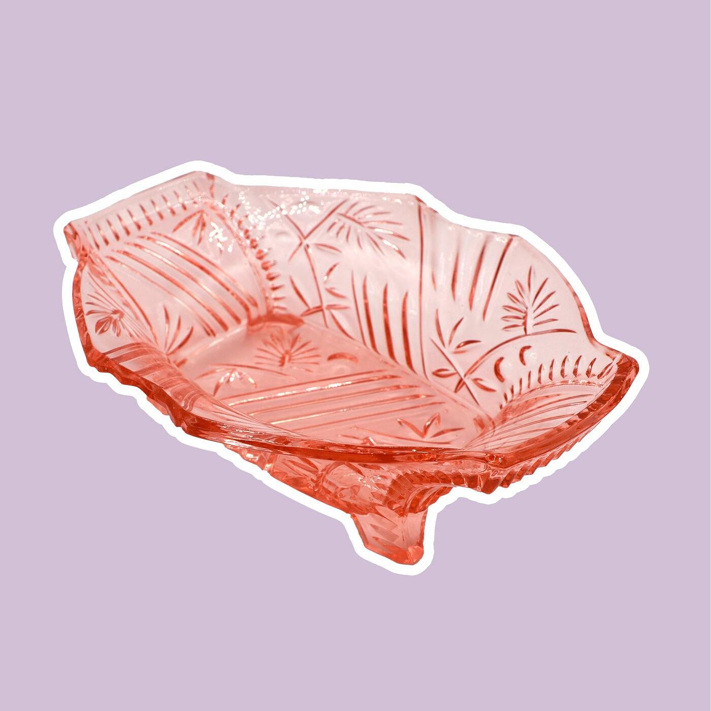 Vintage Rosalin Glass Footed Bowl 1930s 0