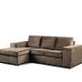 Sofa 3-Seater Chaiselongue Left Fabric Brown 4