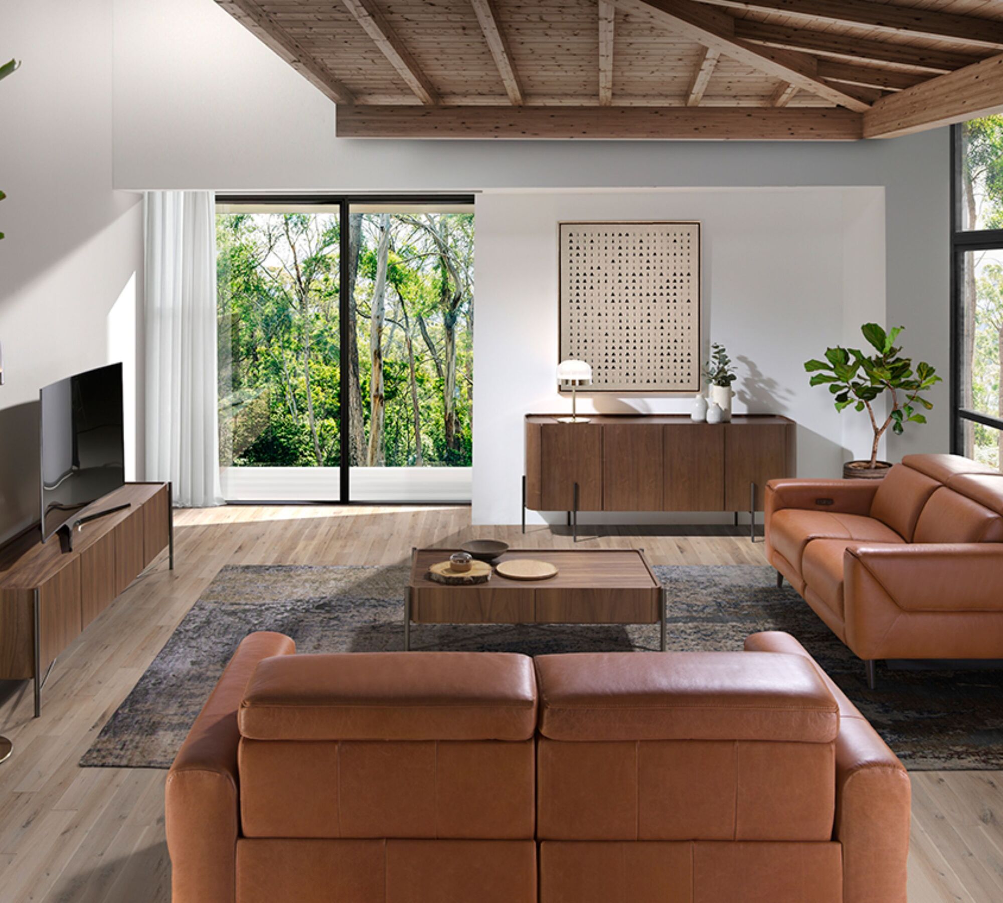 Couchtisch Walnussholz Stahl Braun 3