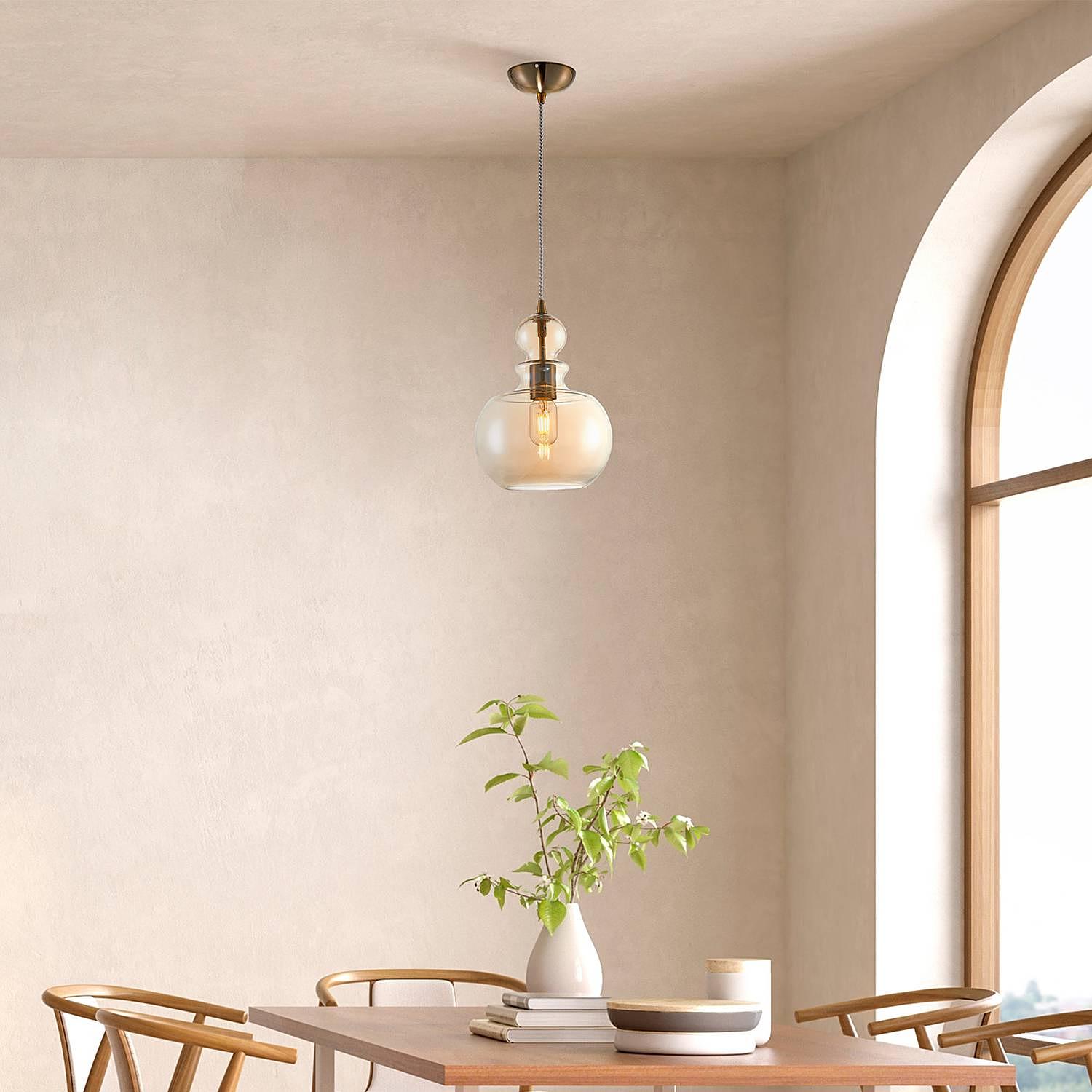 Pendelleuchte Tone Typ B Farbglas Mischmetall 1